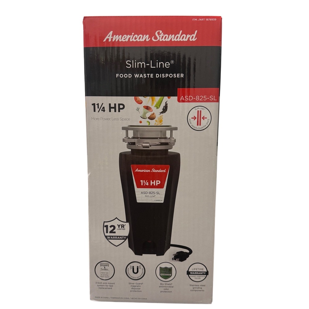 American Standard Slim-Line 1-1/4 HP Food Waste Disposer ASD-825-SL New